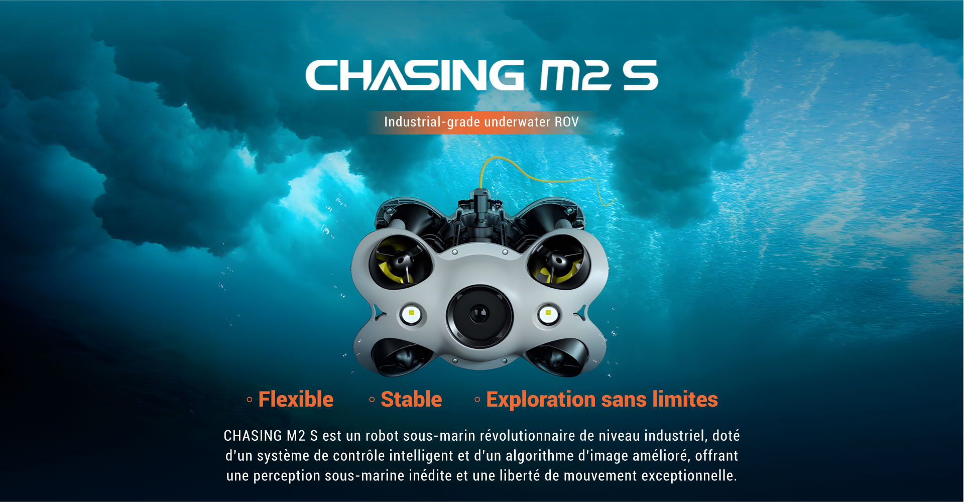 drone maroc sous marine chasing M2 S